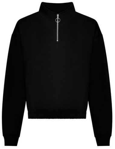 AWD-JH037-Womens Cropped 1/4 Zip Sweat